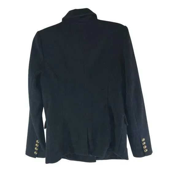 Bardot Womens Black Double-Breasted Blazer Jacket W/ Gold Buttons Size S - Picture 2 of 4